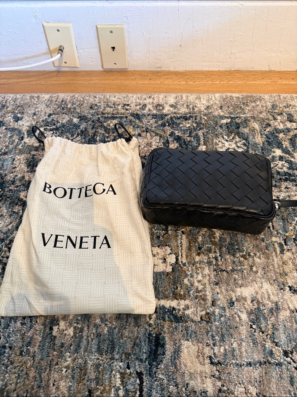 Bottega Veneta Black Intrecciato Leather Toiletry Bag